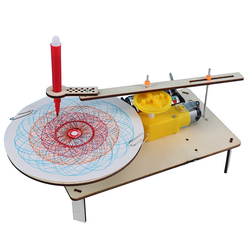 Science Project Robot - 1-3Pcs DIY Wooden Electric Plotter Drawing